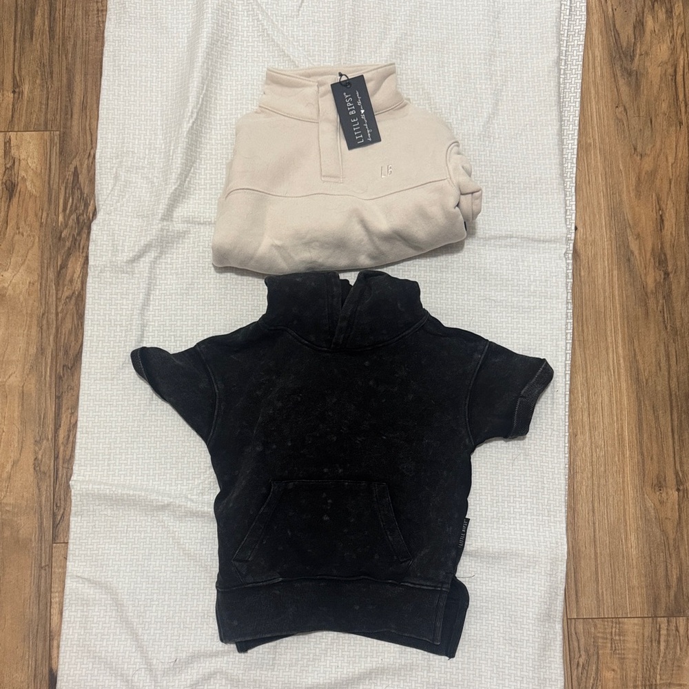 Little Bipsy Cream and Black Kids Hoodies